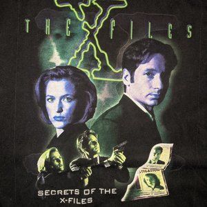 vtg 90s X-FILES shirt XL RARE! sci fi star trek wars rave goth y2k